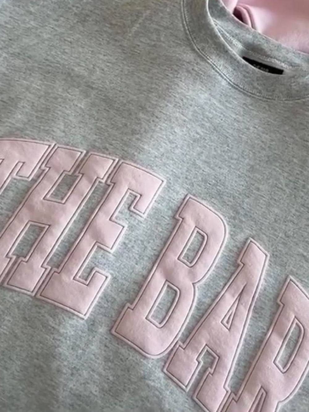 The Bar grey & pink pullover